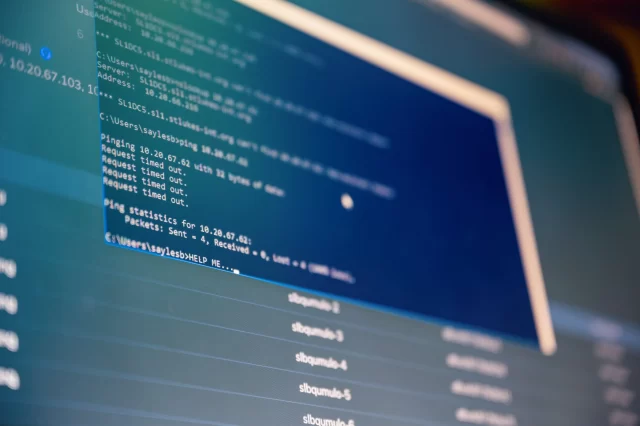 A terminal window showing failed network pings during the setup of an Electronic prescription service in Switzerland.