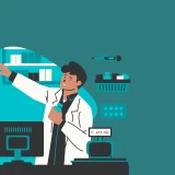 Pharmacist organizing inventory, representing Product Information Management for Swiss Pharmacies.